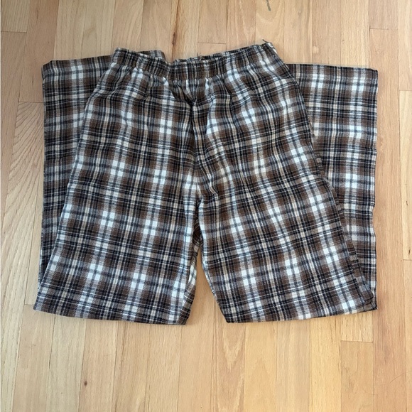 Brandy Melville Other - SOLD - Brandy Melville Brown and white plaid flannel pajama pants